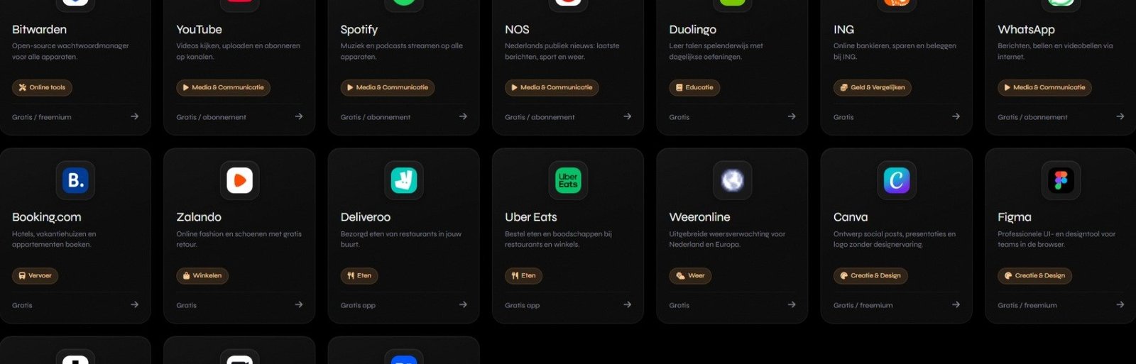 MRL.nl card grid — online tools and apps